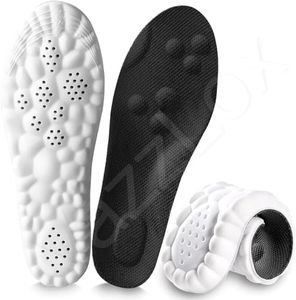 VazzLox Memory Foam Insole for Shoes Men & Women Shock Absorbing Breathable Soft Insole for Shoes Men Cuttable Shoe Sole for Men 4d Cloud Technology Memory Foam Orthotic Inserts (Black, Size EU 40-45)