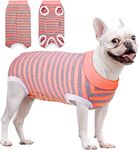 KUTKUT Small Dog Cooling Surgical Suit, Pet Cat Recovery Shirt After Surgery E-Collar & Cone Alternative Protection for Healing Wounds, Skin Disease, Anti Licking Bodysuit (SIZE: XL,Chest: 53cm)