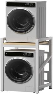 WPPTNSFY Waschmaschine Regal Über der Maschine, Schwerlast 300kg & 3-Fach Höhenverstellbar, Stabiler Metallständer für Waschmaschine Trockner, Rostfrei für Bad, Küche & Balkon, Weiß