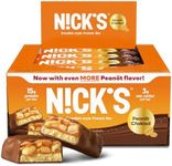 NICKS Protein Bars Chocolate Peanut | 15g protein | 200 calories | Low Carb Keto Friendly Snacks No Added Sugar (Multipack 12 bars x 50g)