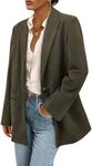 PRETTYGARDEN Women's Winter Corduroy Blazers Jackets Dressy Casual Ribbed Long Sleeve Lapel Fashion Work Business Outerwear (Army Green,Small)