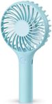 Blue Travel Fan for Holiday, Portable Handheld USB Rechargeable Fans with 3 Speeds,Holiday Travel Essentials Battery Operated Mini Fan, Small but Powerful Desk Desktop Fans for Home Office Bedroom