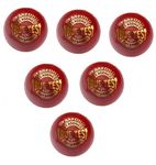 SF Truetest Leather, PU Cricket Ball, Pack of 6 (Red)