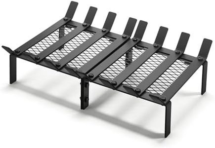 facka Fireplace Grate With Ember Retainer, Heavy Duty Steel Wood Stove Grate, 21 Inch 8 Bar Firewood Rack, Indoor Hearth Outdoor Fire Pit Log Holder, Easy Assembly