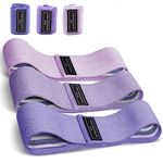 Houselog Resistance Bands Sets Portable Exercise Loops for Legs and Hip 3 Resistance Level Workout Weight Bands with Non-Slip Design Workout Flexbands for Home Gym Office Yoga Pilates(Colorful Purple)