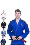 Vector Brazilian Jiu Jitsu BJJ Gi Kimono with FREE White Belt Lightweight Preshrunk Pearl Weave 100% Cotton Fabric Attila Series (Blue, A3)