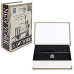 Navaris Fake Book Safe with Lock - Diversion Safe Disguised as Book for Hiding Cash, Money, Valuables - 18.5 x 11.5 x 5.2 cm, Size Small - New York