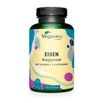 Vegavero Iron Supplement 30 mg | NO Additives | Iron Bisglycinate with Vitamin C, B2, B6, B9, B12 | Anaemia, Tiredness and Blood Loss | 120 Capsules | Vegan