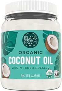 Island Fresh Organic Coconut Oil (54 oz) - Organic Virgin Coconut Oil Great for Baking, Versatile Cooking Oil, DIY Hair Oil & Skin Oil, Cold-Pressed, Certified Organic & Non-GMO