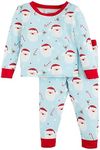 Mud Pie Boys Children's Blue Santa Glow Toddler Pajama Set