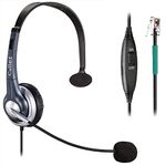 Callez Wired Telephone Headset Mono, Call Center RJ9 Phone Headset with Noise Canceling Mic Compatible with ShoreTel 480 Plantronics T10 Polycom Zultys Toshiba NEC DT300 Landline Deskphones (C300A2)