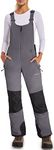 BenBoy Women's Snow Bibs Ski Waterproof Windproof Insulated Overalls Ripstop Snowboard Pants Winter,HXK7667W-Grey-M Darkgrey