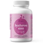 Hyaluronic Acid Supplement 600mg per Capsule (500-700 KDA) - 3 Months Supply - Double Potency 90 Hyaluronic Acid Capsules - Vegan, Fermented - Formula with Vitamin C, Zinc, Copper, Selenium, D-Biotine