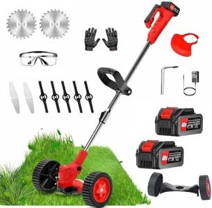 BOVTY Electric Wireless Rechargeable Edge Cutter 48V - 25cm Cutting Width | 2-in-1 Mower & Trimmer | Adjustable Height | 3 Blade Types | Lightweight & Portable | Lawns & Gardens