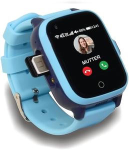 KUUS. W2 Smartwatch Kinder Mit GPS und Telefon - GPS Tracker Kinder mit ortung - Kinder Smartwatch mit GPS mit SIM, Videoanruf Telefonieren, SOS Anrufen IP67 wasserdichte GPS Tracker Kinderuhr Blau