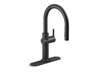 KOHLER 22974-BL Crue Touchless Kitchen Faucet with Pull Down Sprayer, Pull Down Kitchen Sink Faucet with Touchless Activation, Kitchen Sink Faucet with Motion Sensor, Hands-Free Faucet, Matte Black