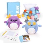 CROCHET BOX Crochet Kit for Beginners: 3 PCS Axolotl Crochet Kit, Create Your First Amigurumi, Include Hook, Soft Yarn, and Accessories, Starter Crochet Kit Gifts for Adults, Teens