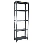 Mil-Nil Prime CRC Sheet 5 Shelf Multipurpose Slotted Angle Rack, 72 x 24 x 12 Inch, 24 Gauge (Grey) 16 Gauge Angles