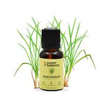 Super Balance Lemongrass Essential Oil | Pure & Organic | Steam Distilled | For Hair Fall, Acne Treatment, Insect Repellent, Moisturising & Glowing Face | Aromatherapy | Undiluted 15ml