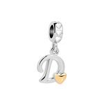 FGT Gold Love Heart D Letter Initial Charm for Bracelets Name Necklaces Compatible with Pandora Charms Bracelets Alphabet Gift for Women Mom Best Friend Grandma Granddaughter Family Birthday Christmas