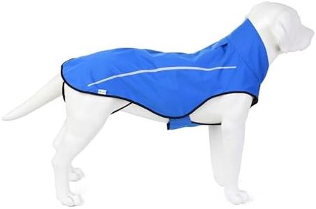 Mile High Life Dog Raincoat, Adjustable Waterproof Reflective Rain Jacket for Small Medium Large Dogs, Lightweight Breathable Pet Rain Coat with Leash Hole(Blue,XXL Chest 36-42")