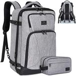 MATEIN Travel Backpack for Men, Flight Approved Carry On Backpack with Toiletry Bag Expandable Luggage Backpack Water Resistant Business Daypack Extra Large Weekender Bag 40L, Gift for Men Women, Grey