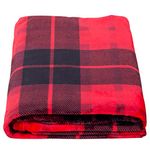 SOCHOW Flannel Fleece Blanket 127cm×150cm, All Season Plaid Red Blanket for Bed, Couch,Car