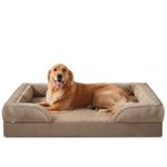 JOEJOY Extra Large Dog Bed, Orthopedic Memory Foam Dog Beds, Washable Dog Bed, Brown, Fits up to 90lbs, Good for Golden Retriever, Labrador，German Shepherd，Samoye，Rottweiler