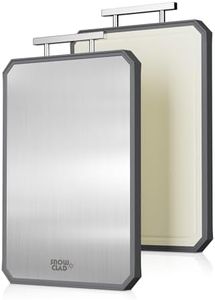 SNOWCLAD Stainless Steel/Wheat Straw pp Large Cutting Board, 13"L x 10"W, Brown and Silver, Double Sided, Juice Groove, Non-Slip Handle, Dishwasher Safe, Non-Toxic, For Meat, Veggies, Fruits