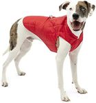 Kurgo Loft Dog Jacket, Reversible Dog Coat, Wear with Harness or Sweater, Water Resistant, Reflective, Winter Coat for Small Dogs (Chili Red, S)