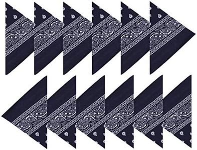 BOOLAVARD 100% Cotton 1pcs, 6pcs or 12pcs Pack Bandanas with Original Paisley Pattern Colour of Choice Headwear/Hair (12 Navy Blue)
