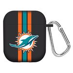 GAME TIME Miami Dolphins HD Case Cover Compatible with Apple AirPods Gen 1&2 (Stripes)