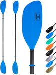OCEANBROAD Kayak Paddle 90.5in/230cm Alloy Shaft 2-Piece Floatable Kayak Oar for Kayaking Canoeing Boating, 1 Paddle, Blue