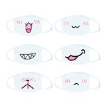 Xshelley 6 Pack Mouth Mask, Unisex Cotton Super Cute Fashion Face Mask Anti-Dust Mask White for Boys and Girls