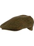 JACK PYKE Wool Blend Flat Cap Tweed Brown 60cm