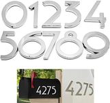 Diggoo 20 Pack Mailbox Numbers 0-9, 4 Inch High, Door Address Numbers Stickers for Apartment, House, Room, Office, Cars, Trucks, Silver Plating Process Number Sign