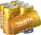 Varta D Alkaline Battery Pack of 6 - Longlife