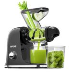 SiFENE Cold Press Juicer Machine, Compact Single Serve Slow Masticating Juicer, Vegetable and Fruit Juice Maker Squeezer Machines, Easy to Clean, Non-BPA (Black)