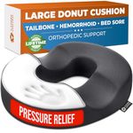 5 STARS UNITED Donut Cushion – Memory Foam Pillow for Sitting – Tailbone & Coccyx Support – Hemorrhoid-Friendly Ring Shape – Office Chair, Car, Desk & Wheelchair (Dark Gray, Large)