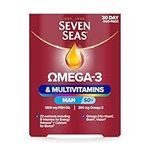 Seven Seas Omega-3 & Multivitamins Man 50+, 30-Day Duo Pack, With B Vitamins and Calcium, 30 Omega-3 Capsules and 30 Multivitamin Tablets