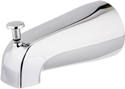 EZ-FLO 5-3/8 Inch Zinc Bath Tub Diverter Spout, 1/2 Inch IPS Pipe, Chrome, 15083