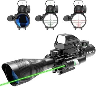 UUQ C4-12X50 Rifle Scope Dual Illuminated Reticle W/Green Laser Sight and Holographic Dot Reflex Sight