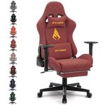 Symino Gaming Chair with Footrest, Ergonomic Computer Chair, Racing Design PC Chair, Vintage PU Leather Video Game Chair Office, Height Adjustable Rotating Desk Chairs