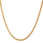 18K Stamp Rope Chain Men Women Gold Plated Necklace,3mm wide,22 Inches Length