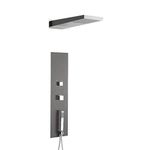 Milano Ryuku - Modern Concealed Thermostatic Shower Tower Panel with Rainfall Shower Head, Body Jets, Hand Shower Handset and Waterblade Function - Gunmetal Grey
