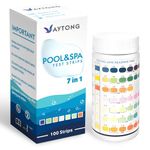 Hot Tub Test Strips 7-in-1,100 Count Pool & Spa Test Strips, Water Test Kit for Accurate Test Bromine, Total Alkalinity, pH, Free Chlorine, Hardness, Cyanuric Acid, and Total Chlorine