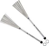 Meinl Stick & Brush Vintage Drum Brushes Pair, Light Metal Wires with Retractable Push/Pull Rod — Made in Canada — for Jazz and Acoustic Music (SB309)