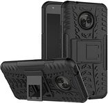 PrimeLike Shockproof Hybrid Military Grade Armor Heavy Duty Dazzle Case with Stand Double Protective Back Cover for Motorola Moto X4 / Motorola Moto X (4th gen.) - Black