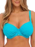 Fantasie Beach Waves Gathered Full Cup Bikini Top Bluebird Blue 38F