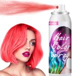 Temporary Hair Colour Spray for Kids Adults, 100ML Temporary Vibrant Shades，Washable Hair Color Spray Hair Dye for Party, Halloween, Christmas, Red Hair Spray